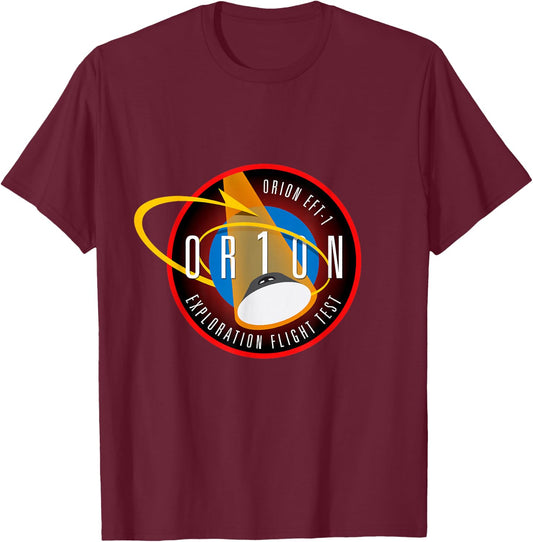 Orion ETF 1 Insignia Crew Spacecraft Patch T-Shirt - T-Shirt | Maroon