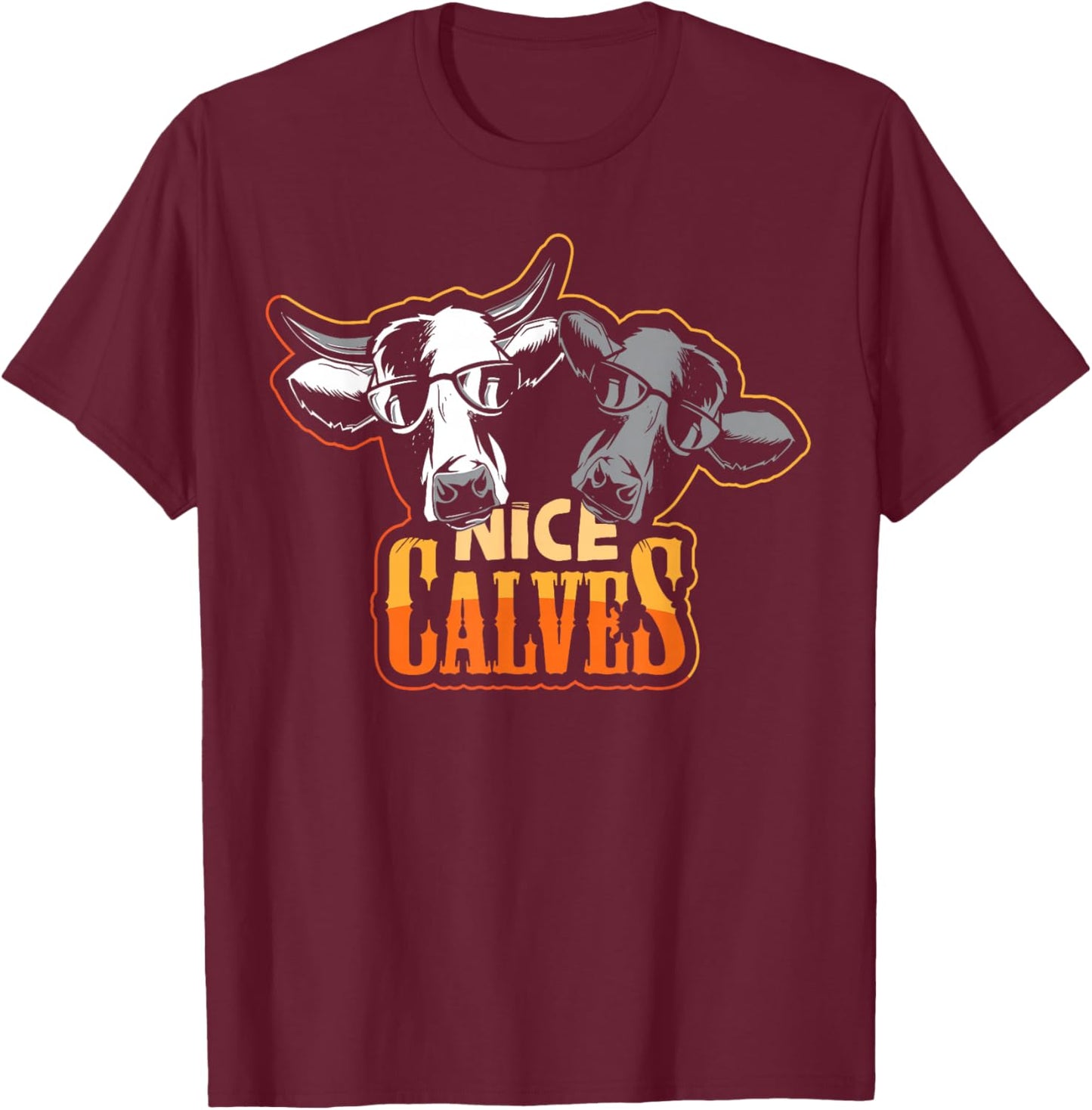 Farming design with statement Nice calves T-Shirt - T-Shirt | Maroon