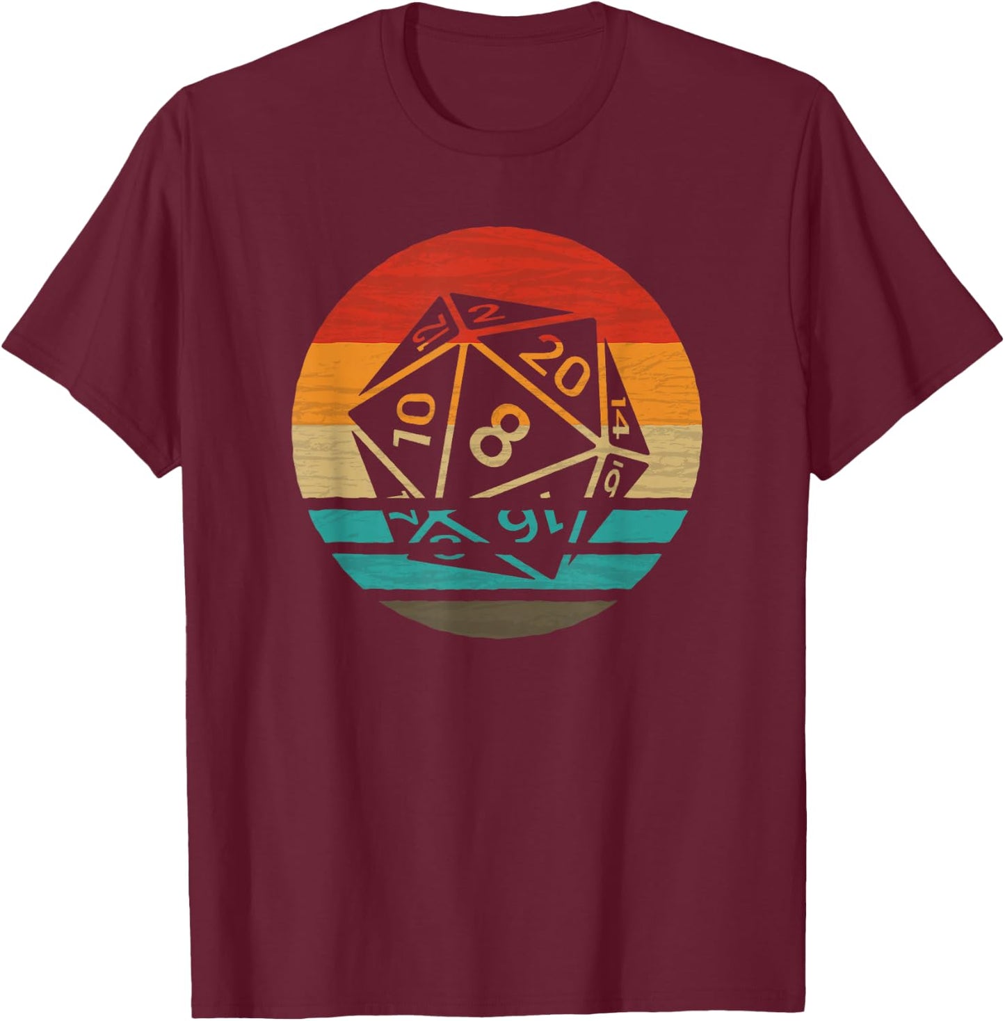 20 Sided Dice Retro Style Vintage T-Shirt - T-Shirt | Maroon