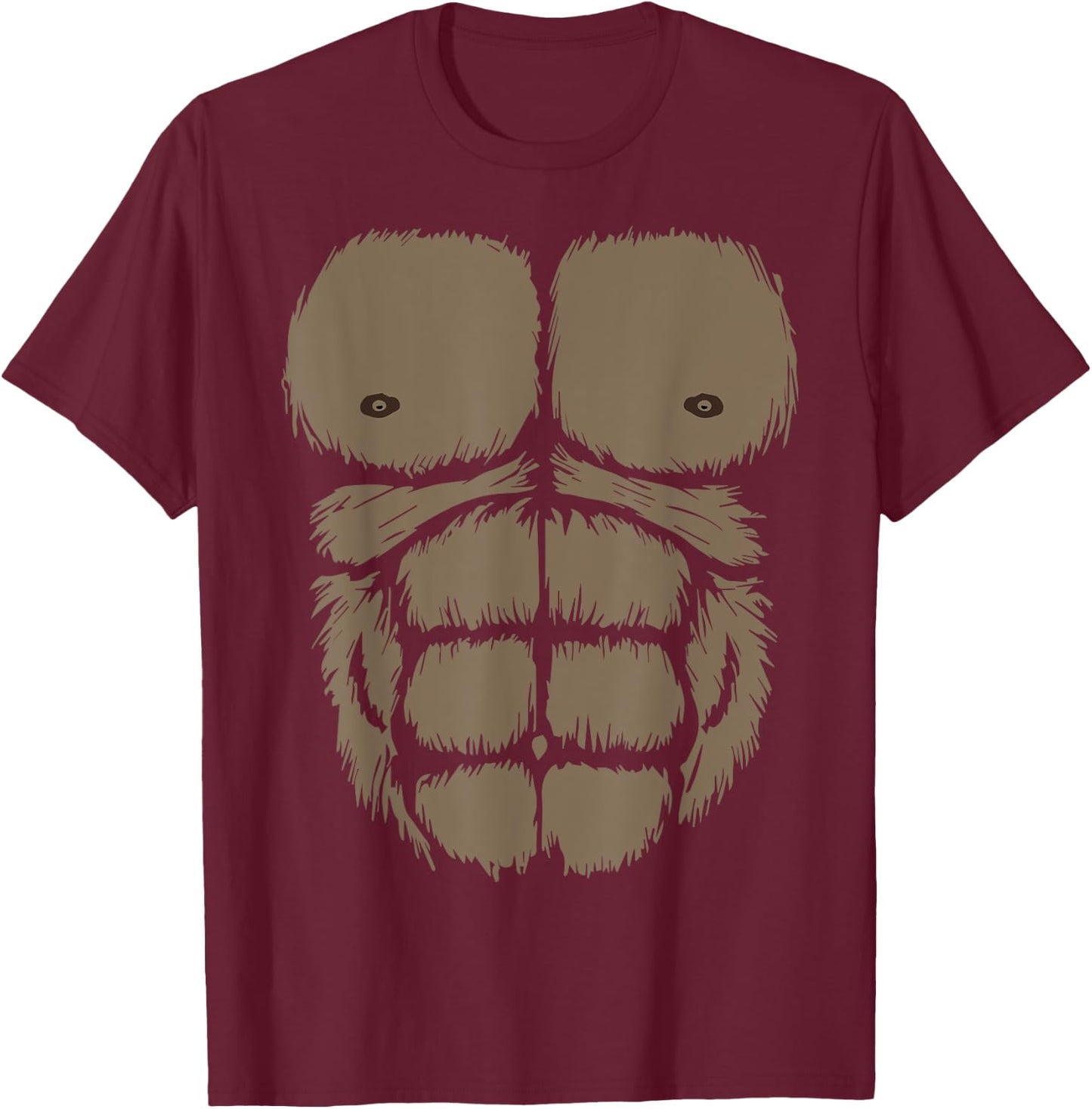 Gorilla Chest Belly Boy Men Monkey Costume Kids Fancy Dress T-Shirt - T-Shirt | Maroon