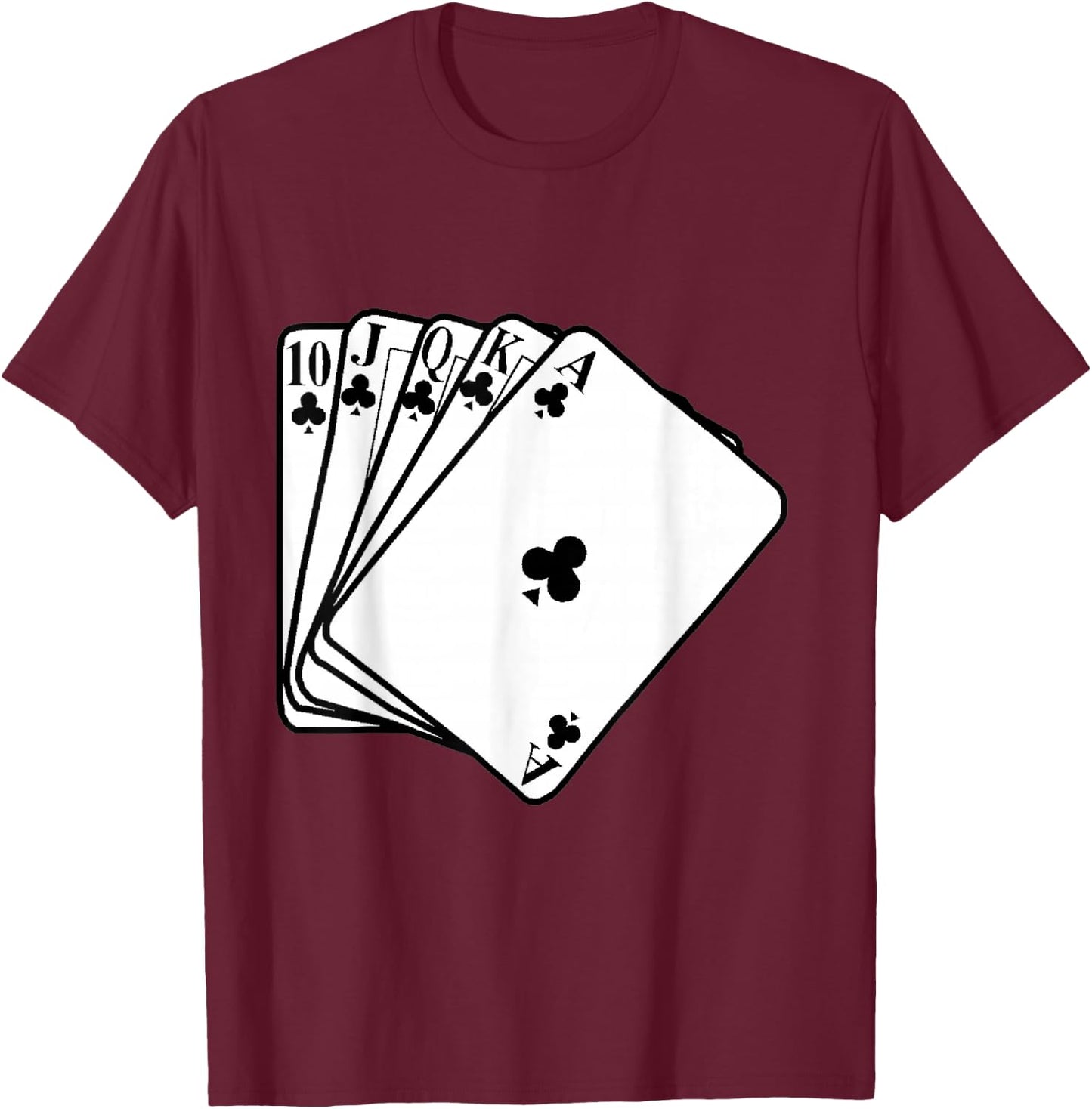 Royal Flush Clubs T-Shirt - T-Shirt | Maroon