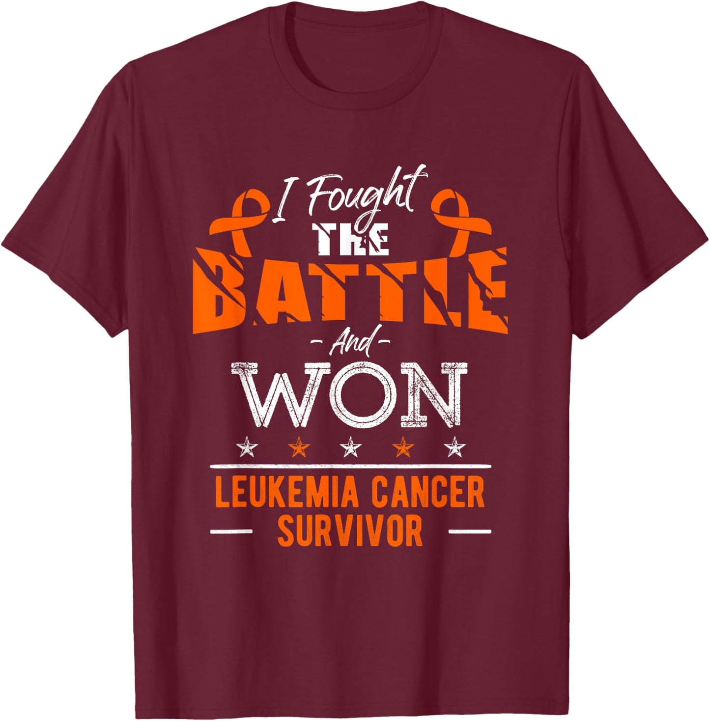 Leukemia Awareness Cancer Survivor Fighter T-Shirt - T-Shirt | Maroon