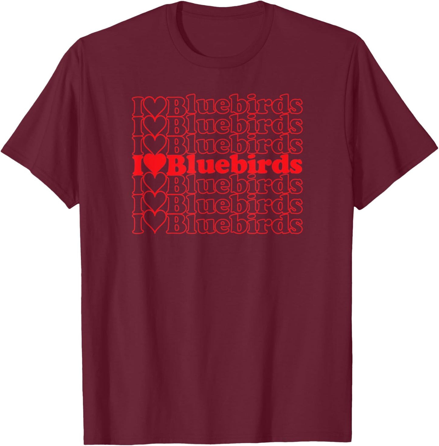Bluebirds Cool Vintage Inspired Bird Watchers T-Shirt - T-Shirt | Maroon