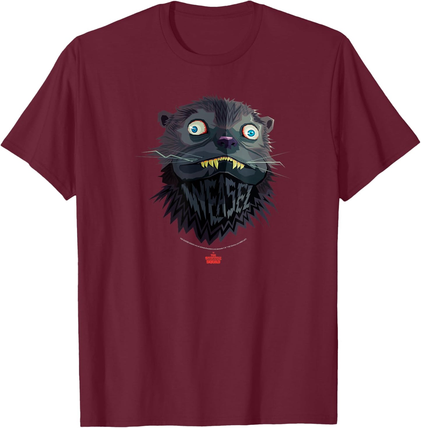 The Suicide Squad Big Weasel Logo T-Shirt - T-Shirt | Maroon