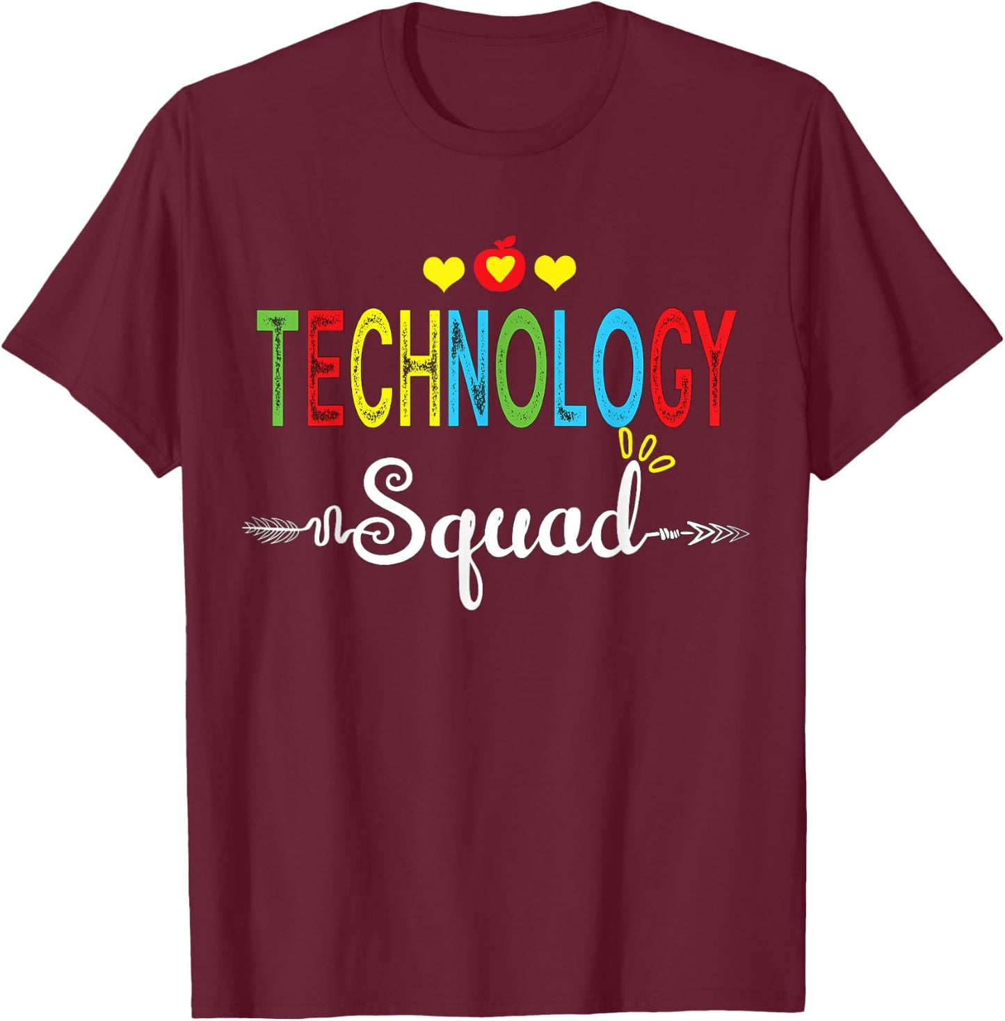 Technology Squad Computer Teacher Students Back School Shirt Women Girls Kids T-Shirt - T-Shirt | Maroon