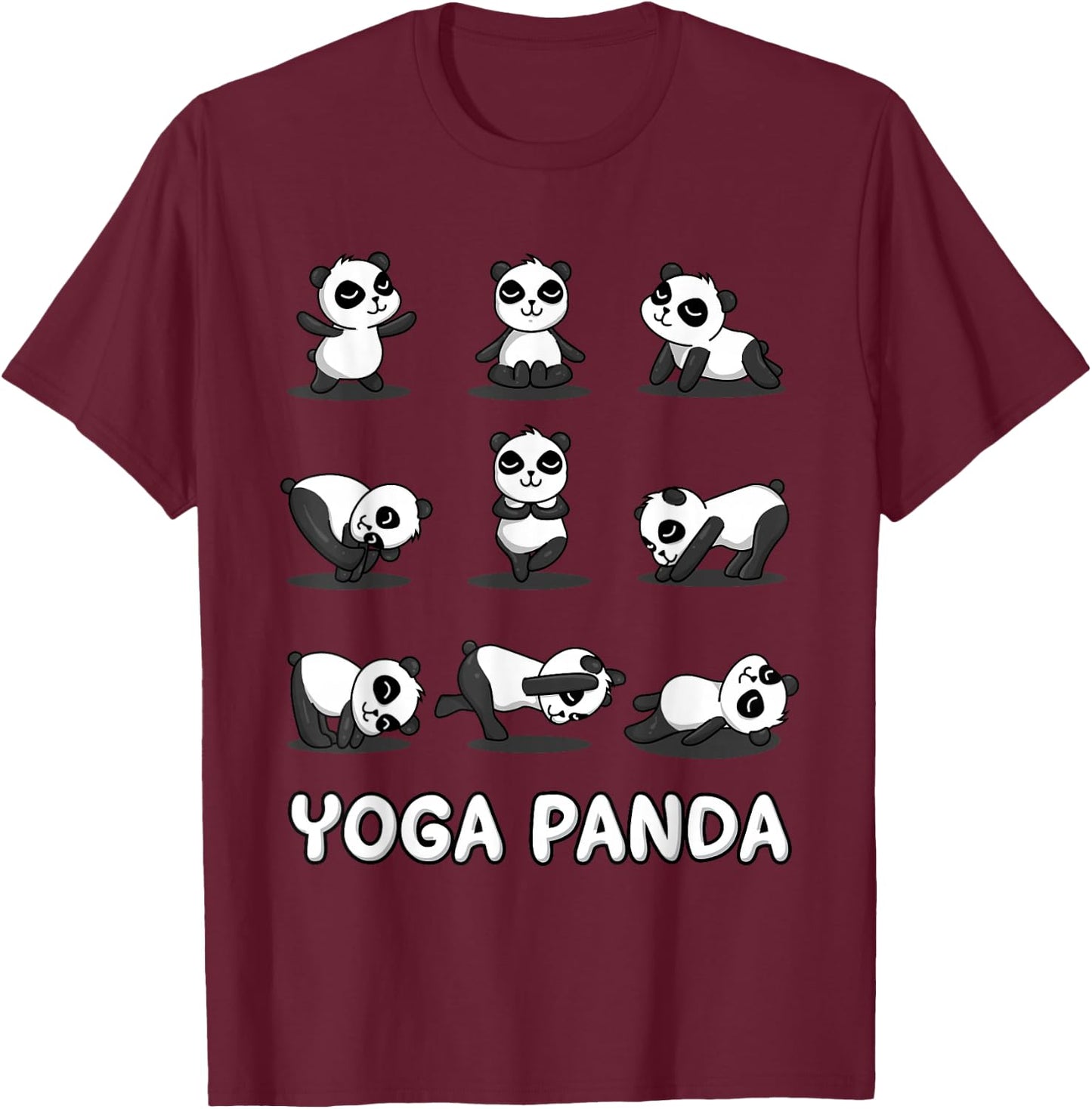 Funny Panda Yoga Shirt Zen Bear Panda Meditation Yoga Lover T-Shirt - T-Shirt | Maroon