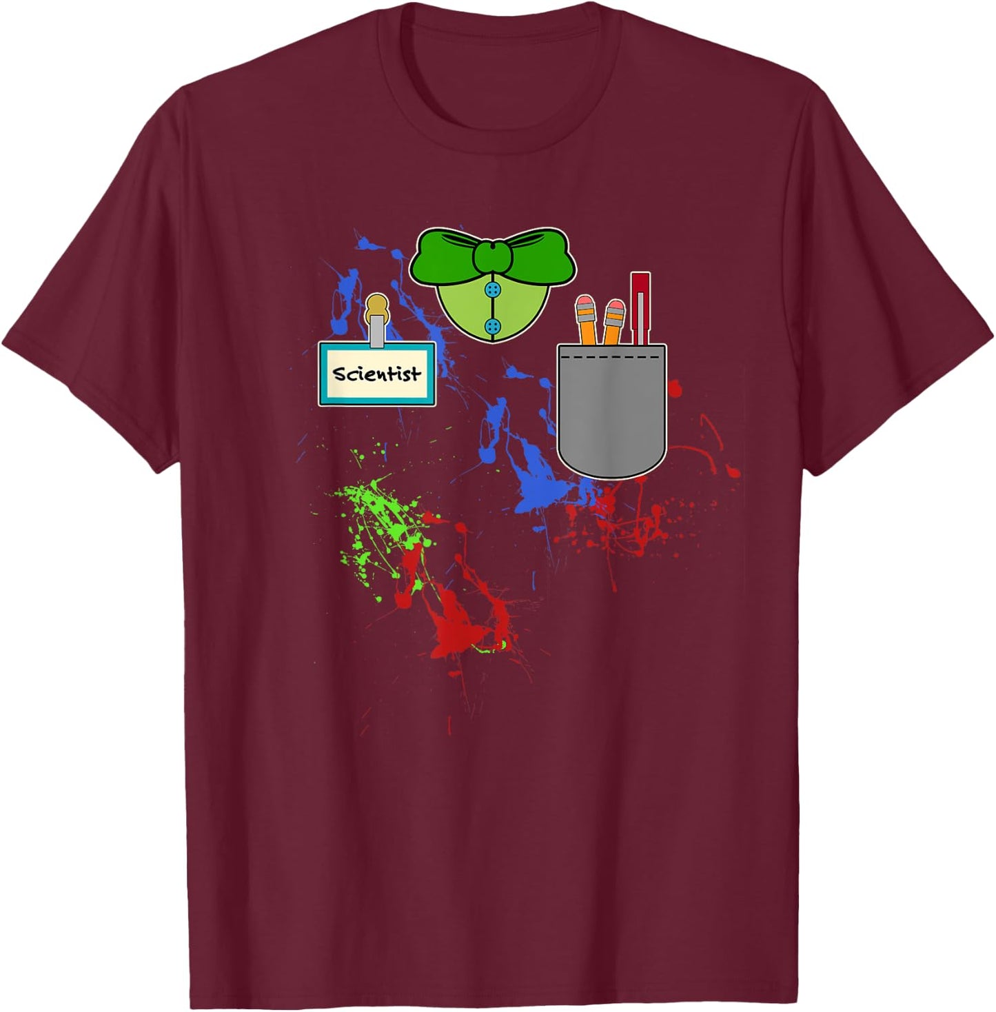 Halloween Mad Scientist Matching Group Costume T-Shirt - T-Shirt | Maroon