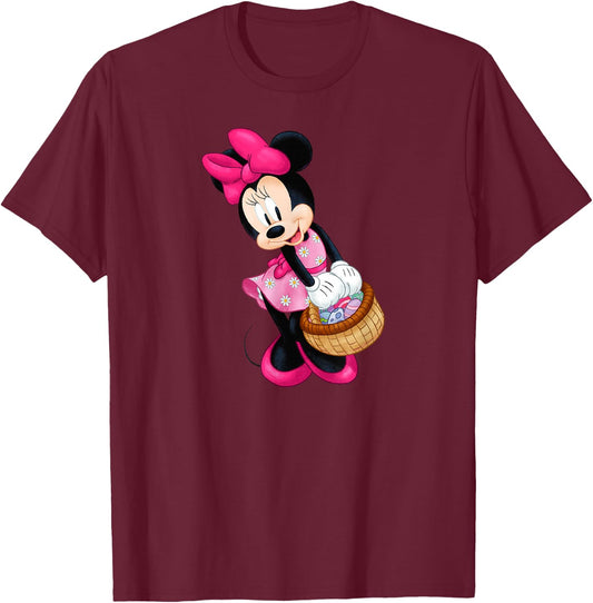 Disney Easter Minnie Egg Basket T-Shirt - T-Shirt | Maroon