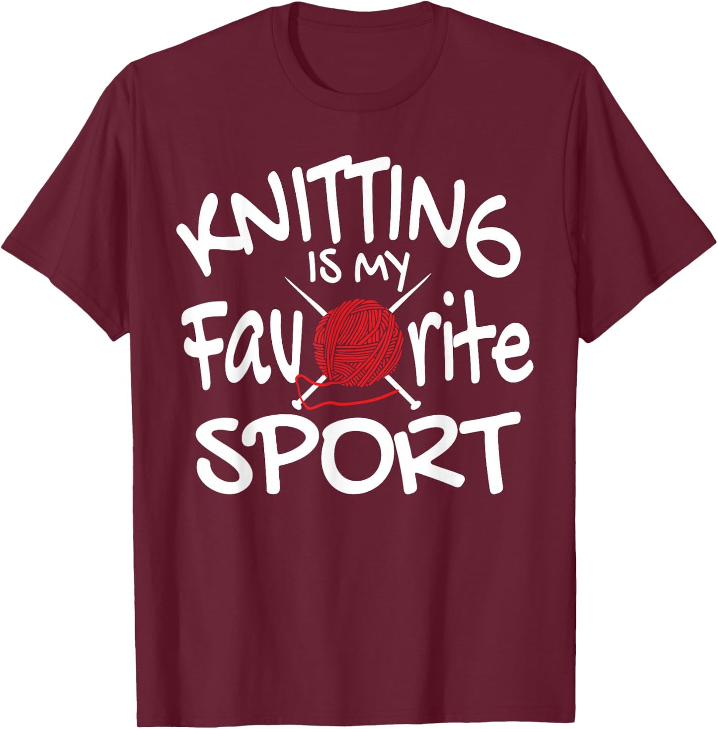 Knitting Sport Queen - Knitters Yarn T-Shirt - T-Shirt | Maroon