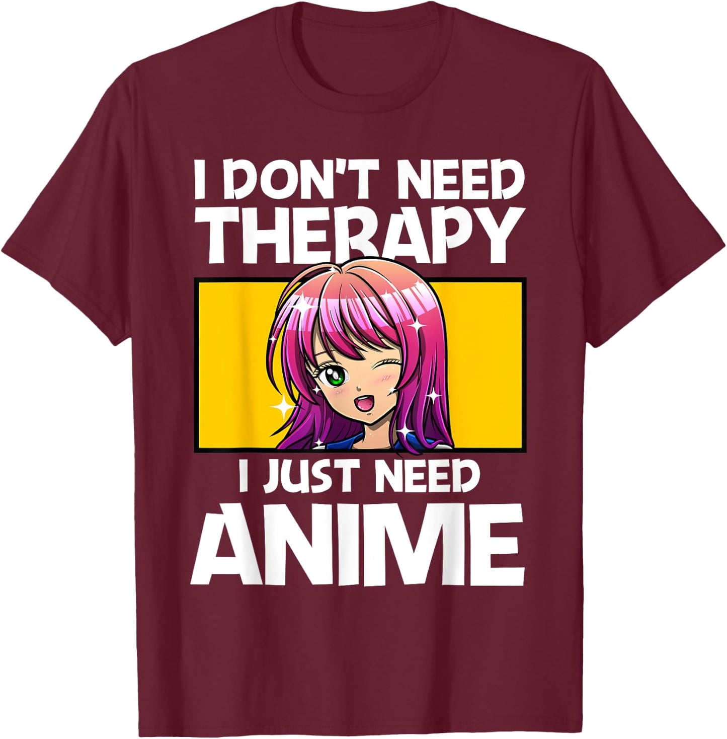 Anime Art Teen Girls Men Anime Merch Anime Lovers T-Shirt - T-Shirt | Maroon