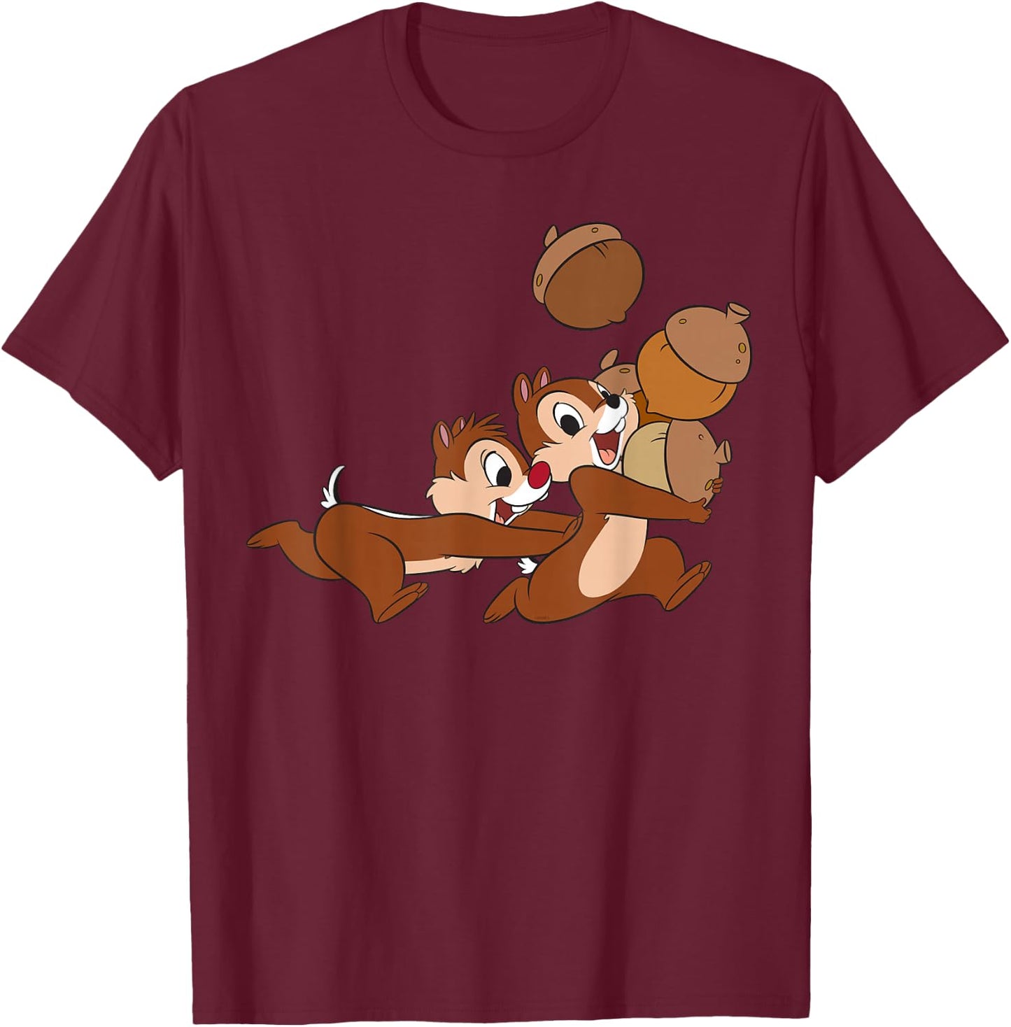 Disney Chip ‘n Dale Chipmunks Acorn Run Small T-Shirt - T-Shirt | Maroon