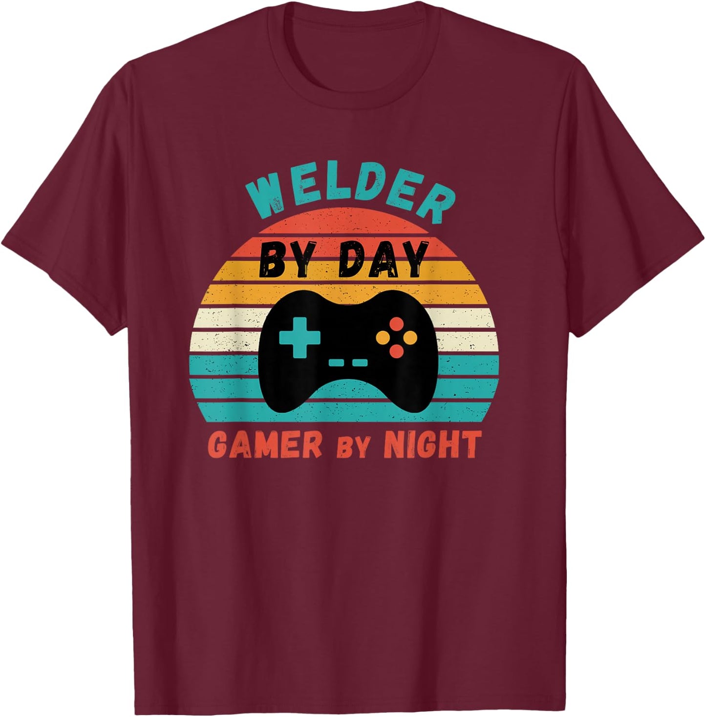 Welder Birthday Gifts -Youth Retro Gamer Black Small T-Shirt - T-Shirt | Maroon
