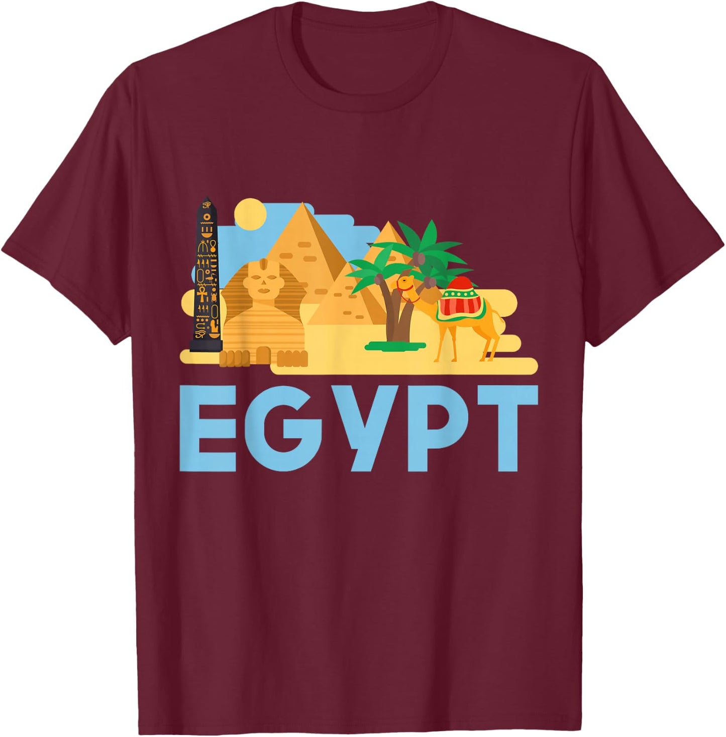 Pharaoh Gifts Egyptian Culture Pyramid Egypt T-Shirt - T-Shirt | Maroon