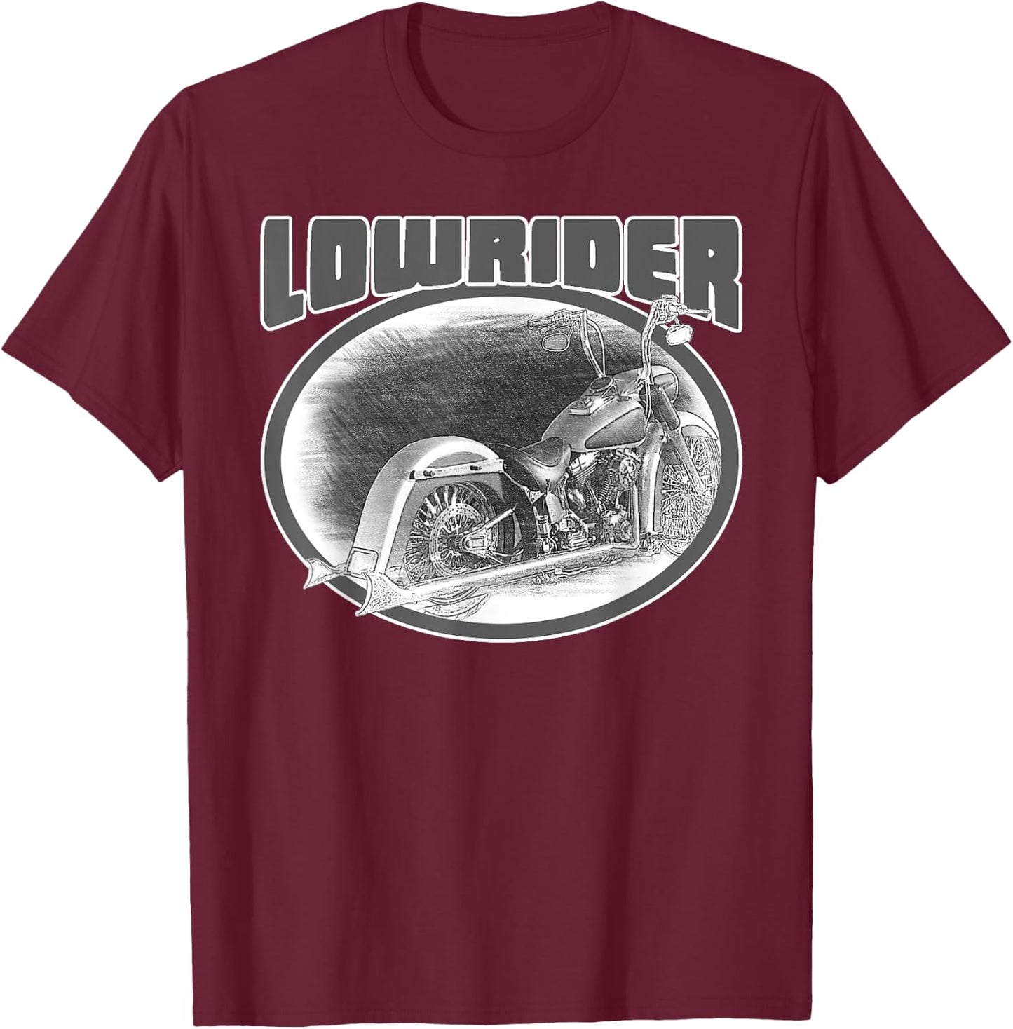 Chicano Cholo Latino Lowrider Bike Chicano Motorcycles T-Shirt - T-Shirt | Maroon