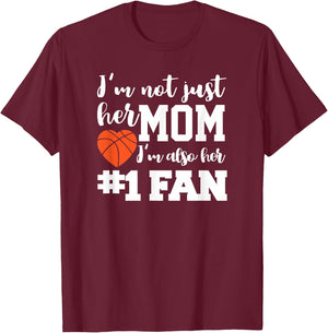 Basketball Mom Number One Fan Basketball Mothers JT T-Shirt - T-Shirt | Maroon