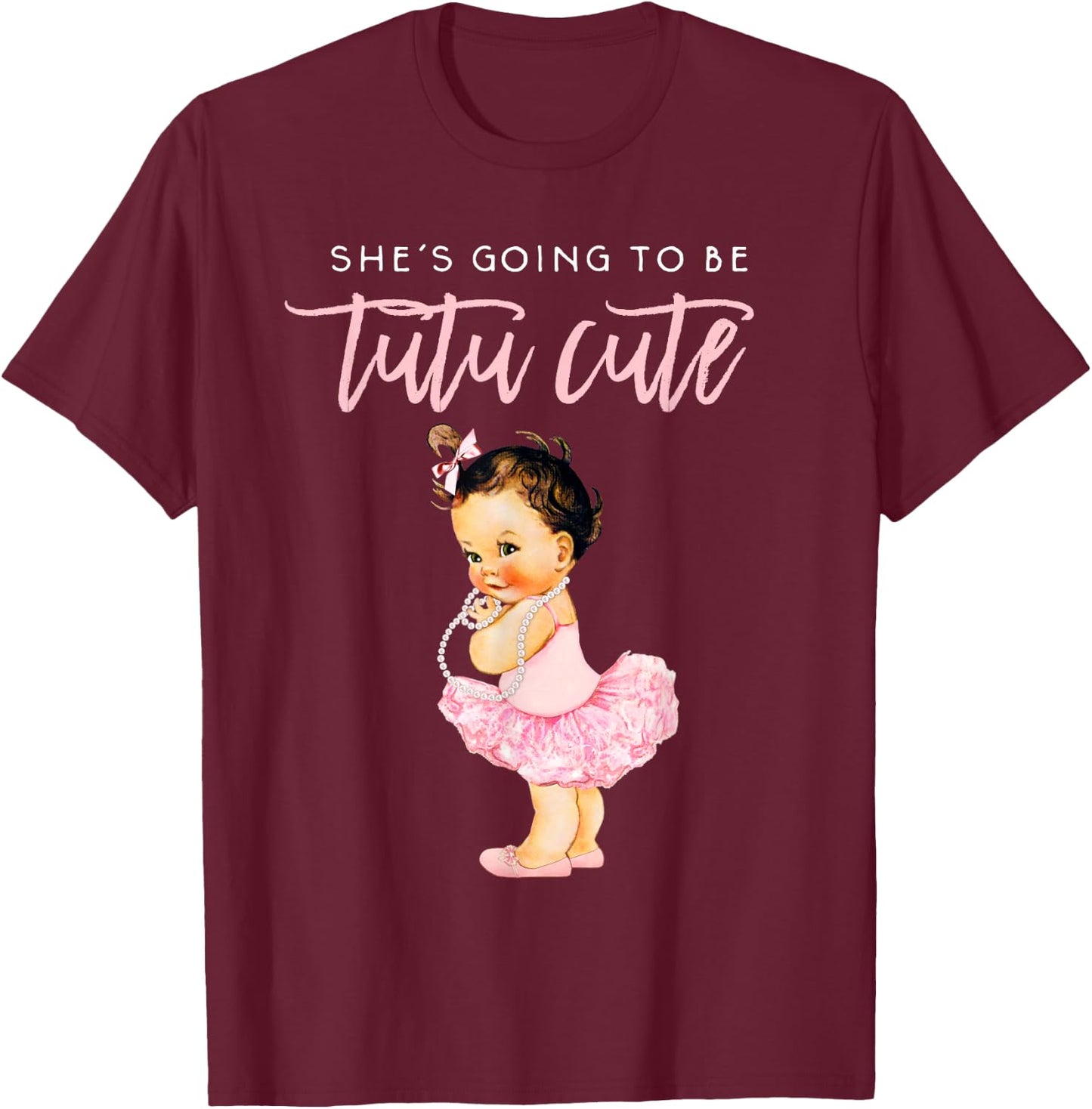 Its A Girl Gender Reveal Shirt Touchdown Tutu Baby Shower T-Shirt - T-Shirt | Maroon