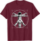 Vitruvian Astronaut Outer Space Men Kids Women Funny Space T-Shirt - T-Shirt | Maroon