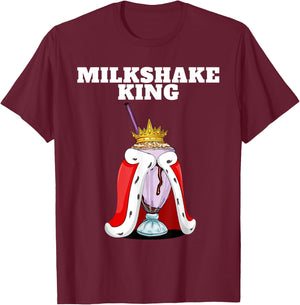 Milkshake King | Milkshake Lover Shirt | Cute Milkshake T-Shirt - T-Shirt | Maroon