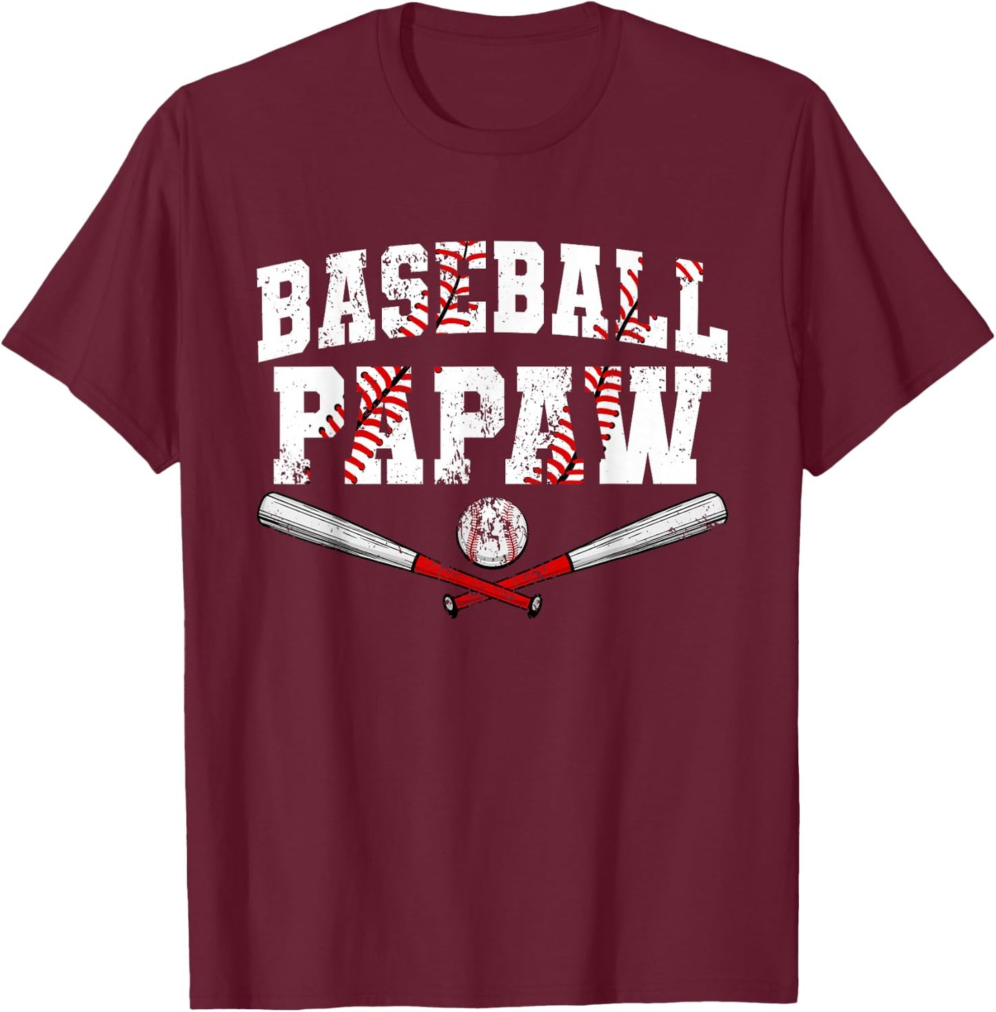 Retro Baseball Papaw Baseball Lover Father's Day T-Shirt - T-Shirt | Maroon