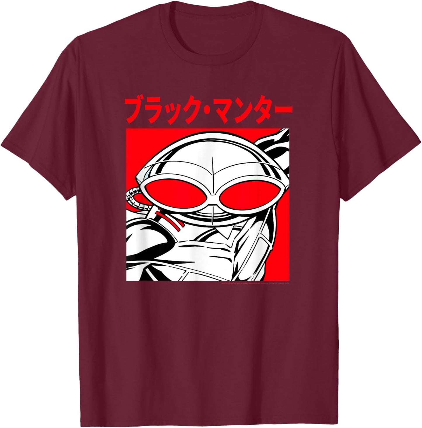 DC Comics Justice League Kanji Black Manta T-Shirt - T-Shirt | Maroon