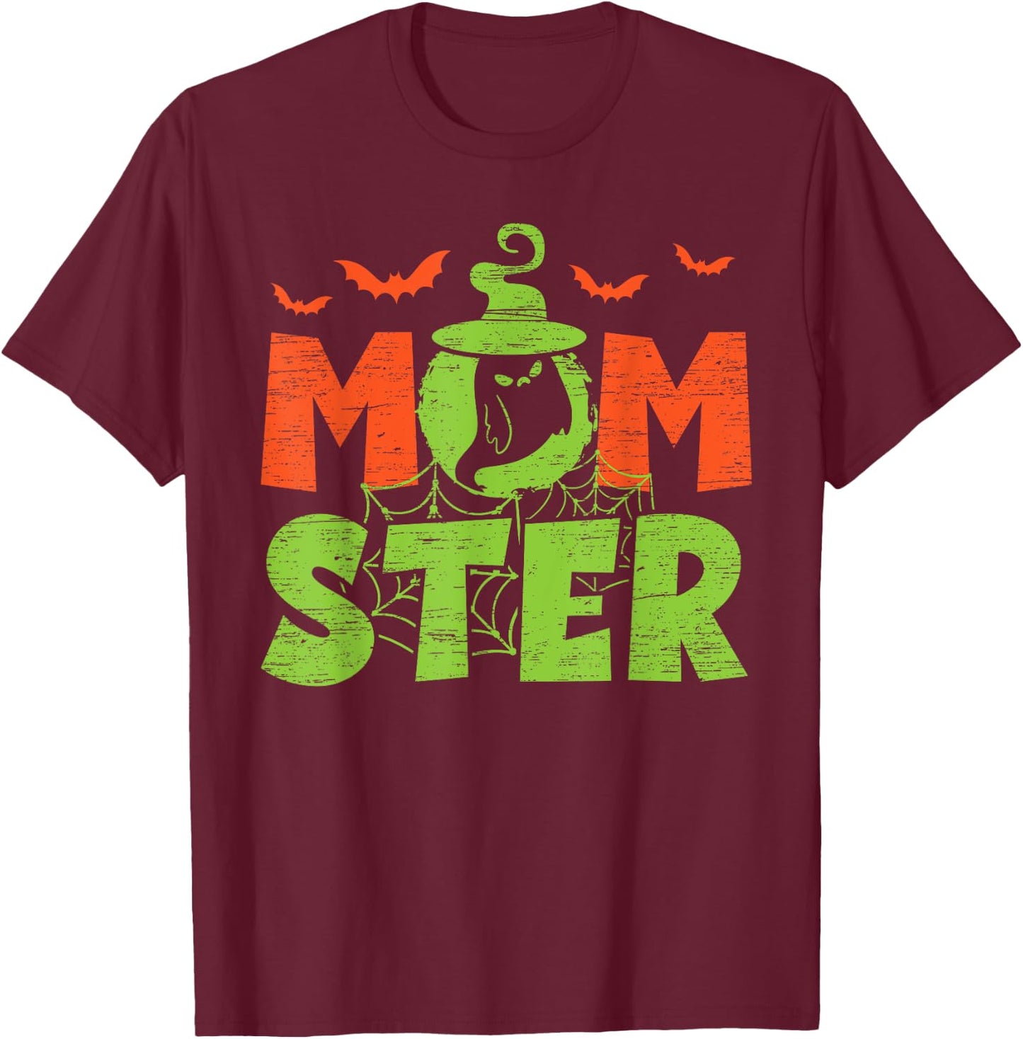 Momster Ghost Mom Monster T-Shirt - T-Shirt | Maroon