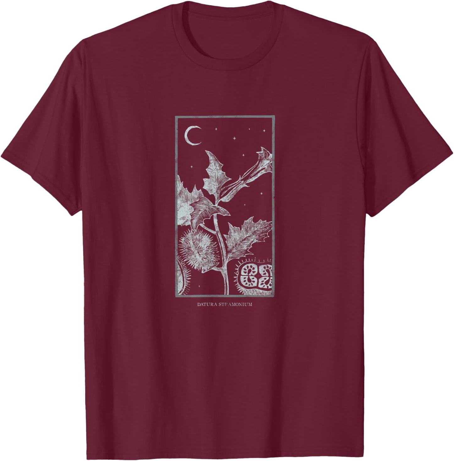 Occult Psychoactive Jimson Weed Gothic Grunge Tarot Trip T-Shirt - T-Shirt | Maroon