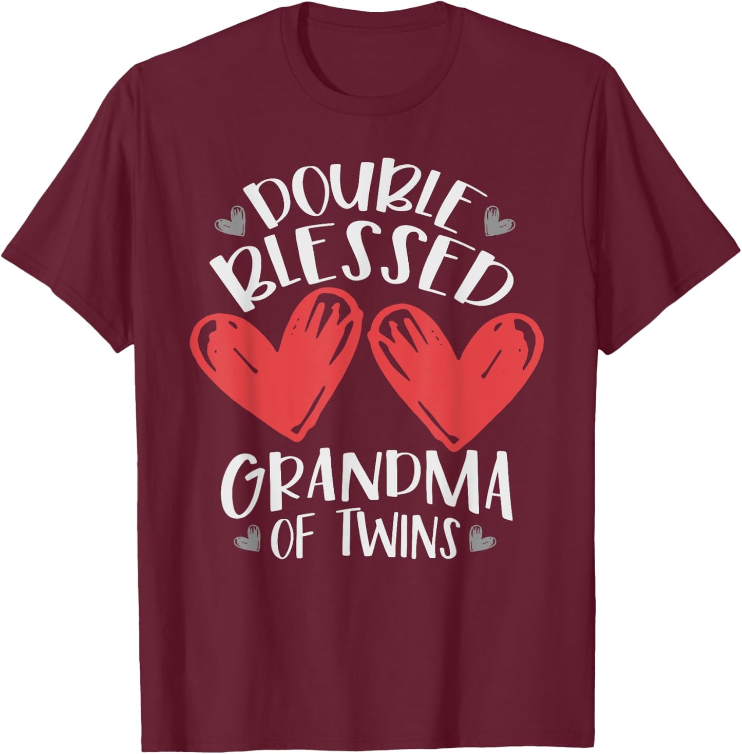 Double Blessed Grandma Of Twins T-Shirt - T-Shirt | Maroon