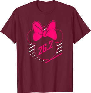 Disney Mickey And Friends Minnie Mouse 26.2 Marathon Runner T-Shirt - T-Shirt | Maroon