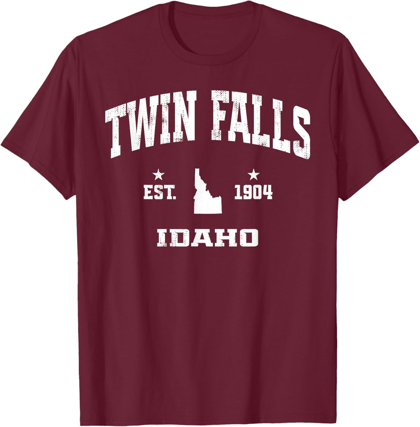 Twin Falls Idaho ID Vintage Throwback Classic Souvenir T-Shirt - T-Shirt | Maroon
