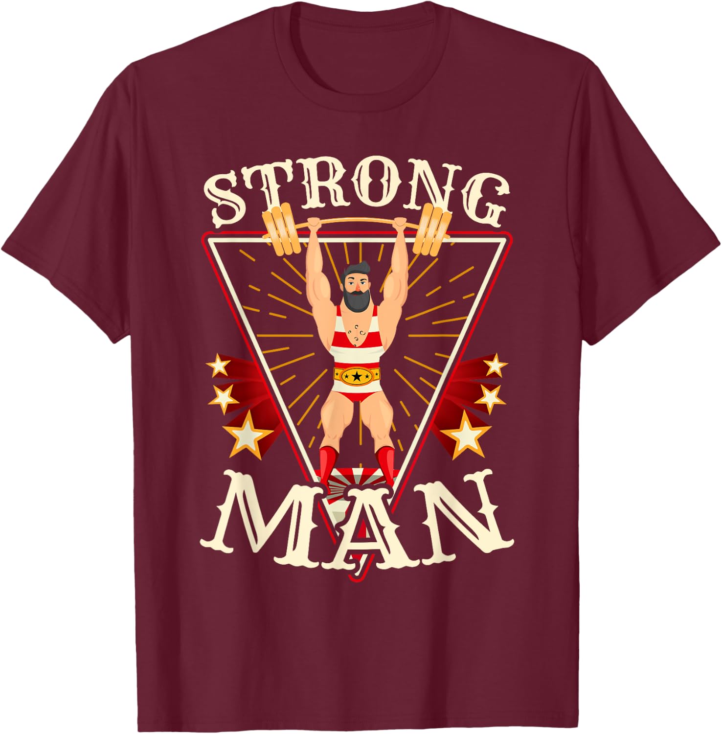 Circus Shirt - Vintage Circus Strongman Costume T-Shirt - T-Shirt | Maroon