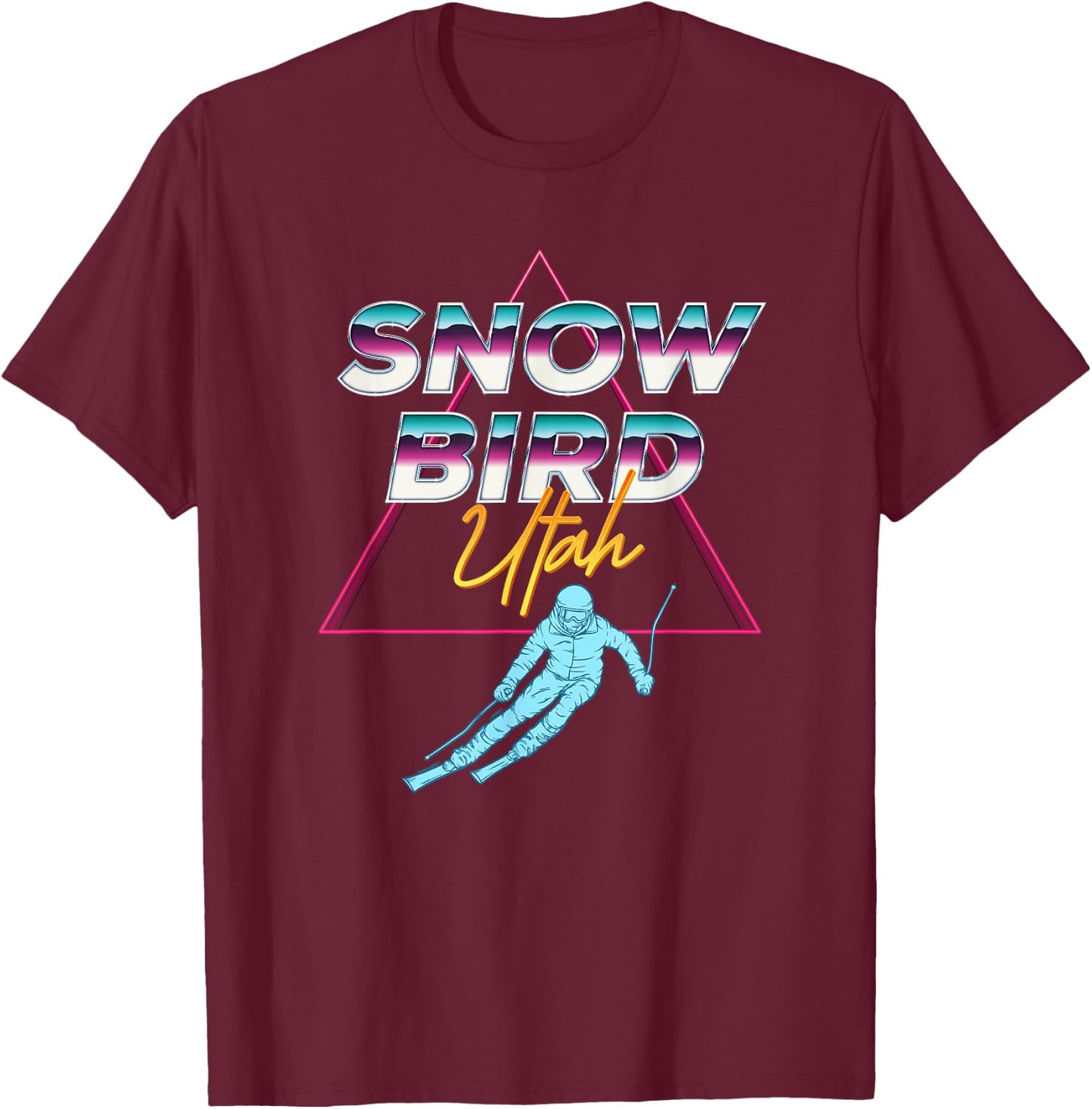 Snowbird Utah - USA Ski Resort 1980s Retro Collection Shirt T-Shirt - T-Shirt | Maroon