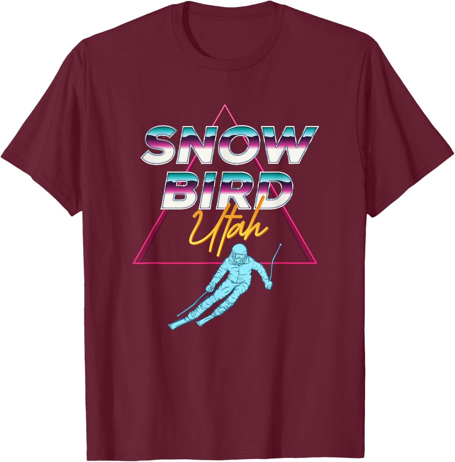 Snowbird Utah - USA Ski Resort 1980s Retro Collection Shirt T-Shirt - T-Shirt | Maroon