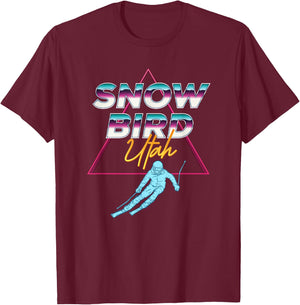 Snowbird Utah - USA Ski Resort 1980s Retro Collection Shirt T-Shirt - T-Shirt | Maroon