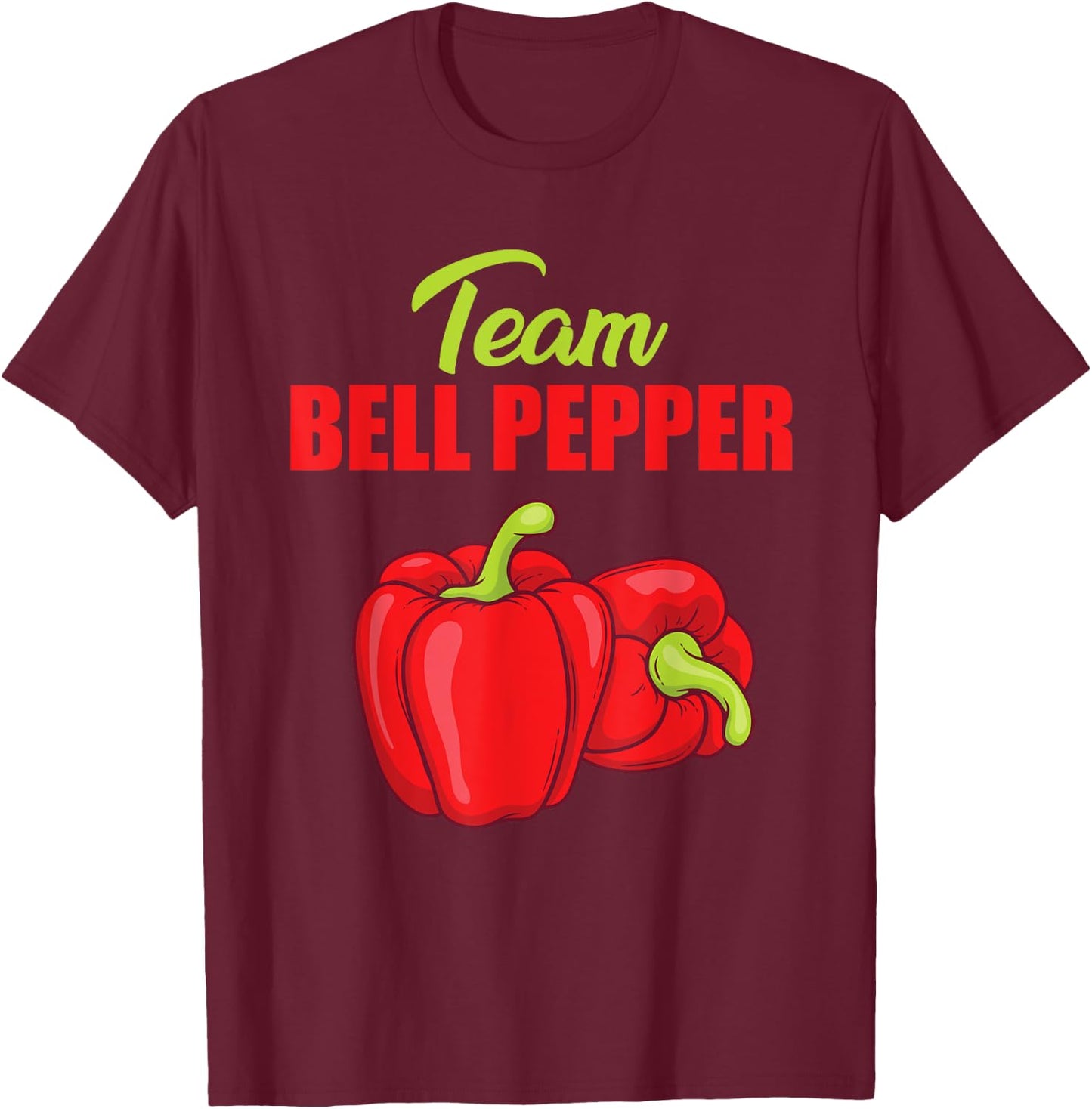 Team Bell Pepper Design Vegan Food Paprika Gardening T-Shirt - T-Shirt | Maroon