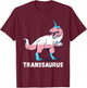 Transgender T-Rex Trans Pride Heart Unicorn Trans Pride T-Shirt - T-Shirt | Maroon