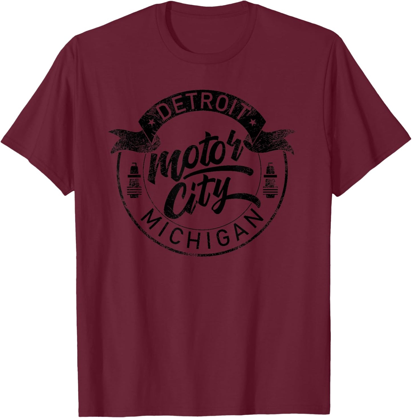 Classic Detroit Motor City Michigan Michiganians Pride Gift T-Shirt - T-Shirt | Maroon
