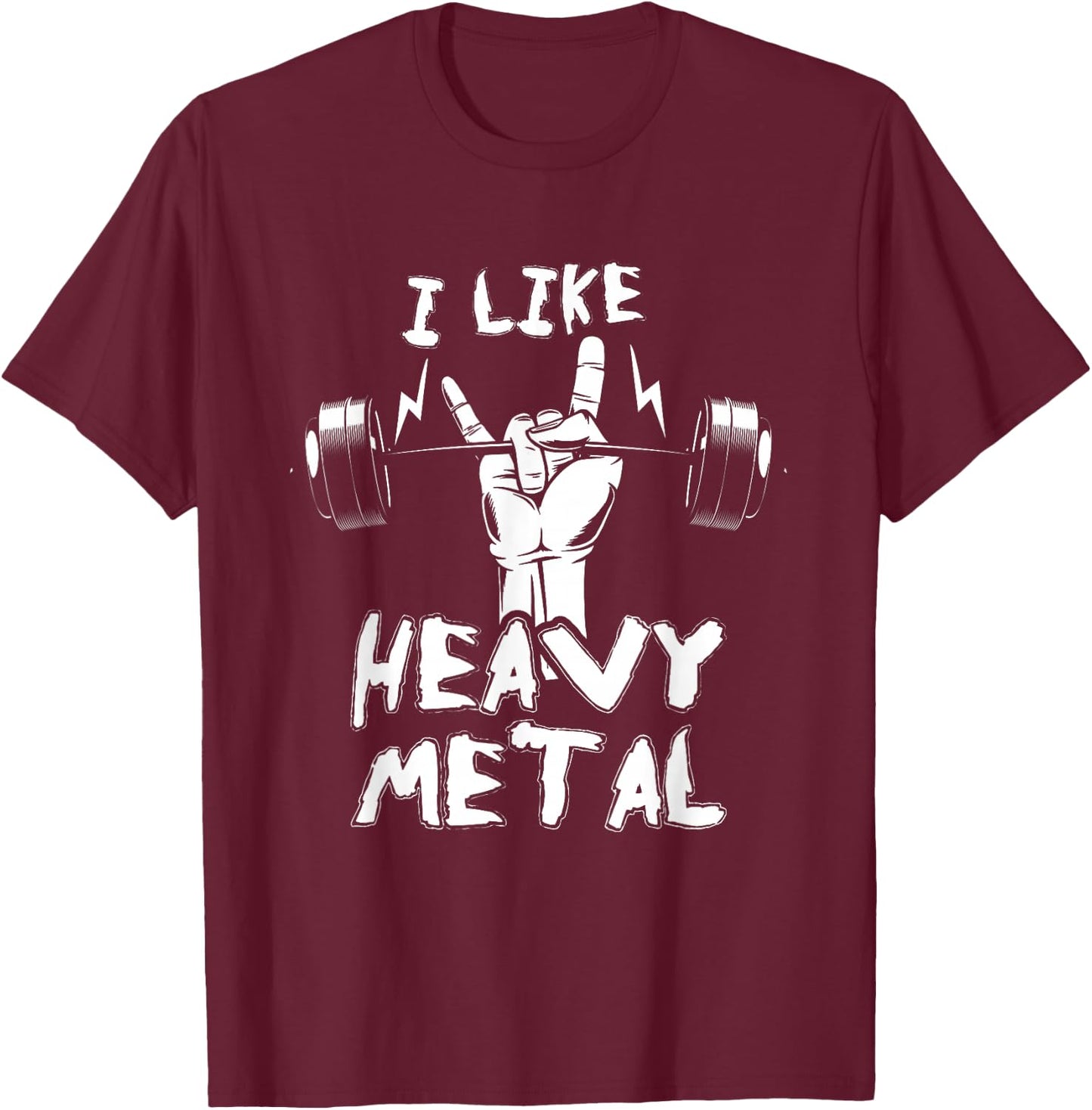 Exercise Fitness Instructor Personal Trainer Gift Heavy Metal Weightlifting Bodybuilding Gym Workout Barbell T-Shirt - T-Shirt | Maroon