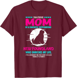 New Foundland Shirt Men Women New Foundland Dog Mom Gift T-Shirt - T-Shirt | Maroon