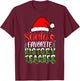 Santa's Favorite History Teacher Christmas Women T-Shirt - T-Shirt | Maroon