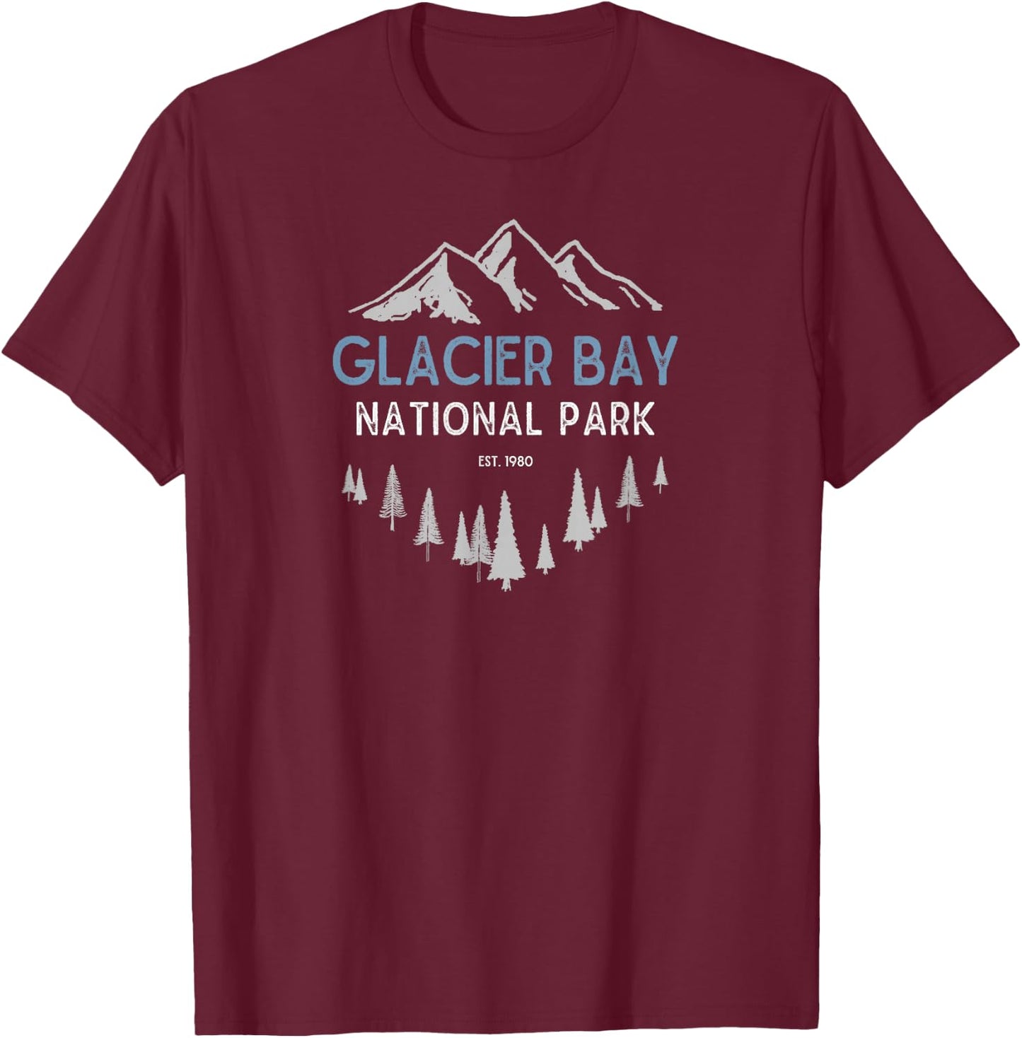Glacier Bay National Park Vintage Alaska Shirt T-Shirt - T-Shirt | Maroon
