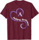 Epilepsy Awareness Heart Ribbon T-Shirt - T-Shirt | Maroon