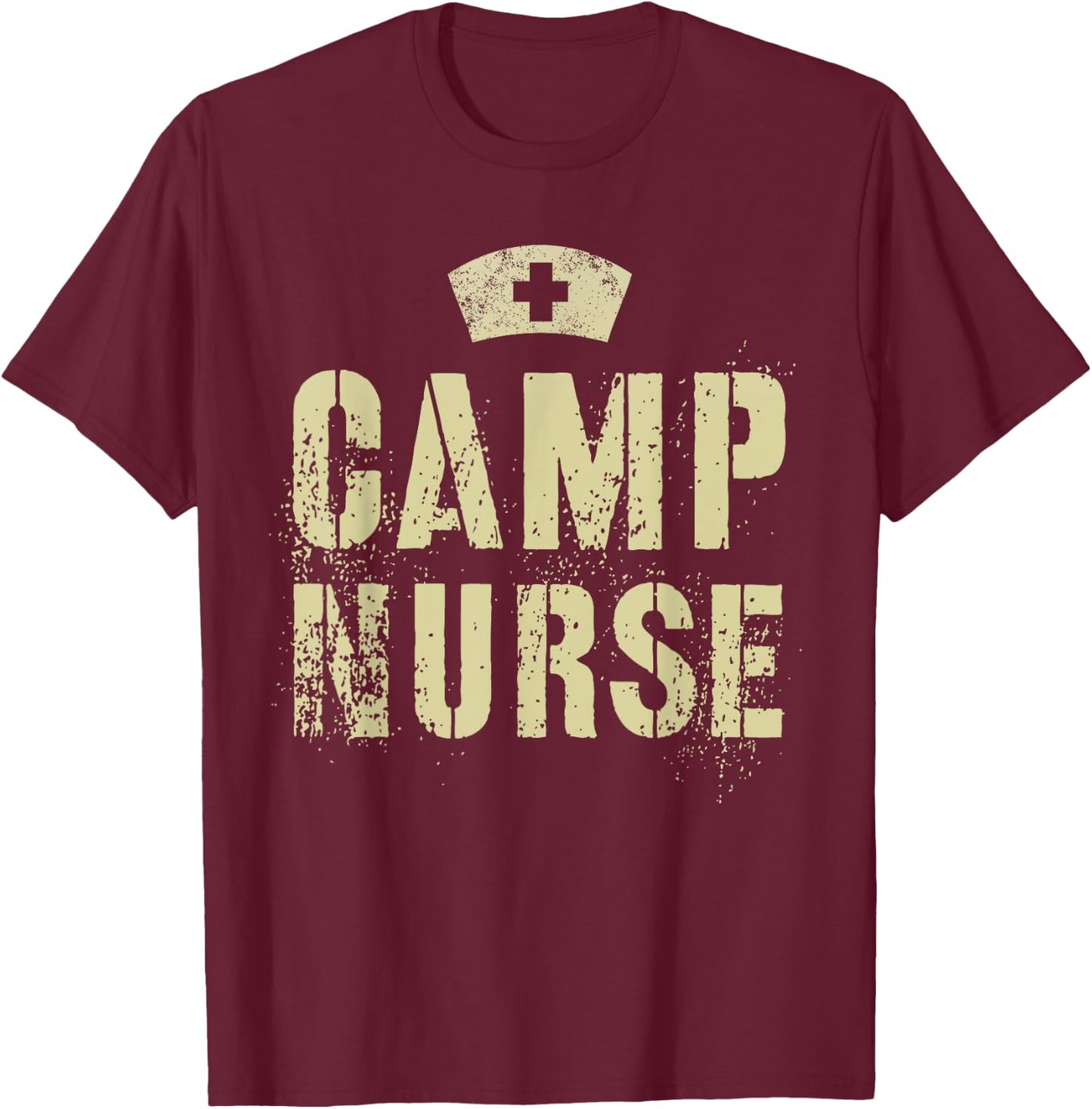 Vintage CAMP NURSE Nursing School RN NP Girls Camping Trip T-Shirt - T-Shirt | Maroon