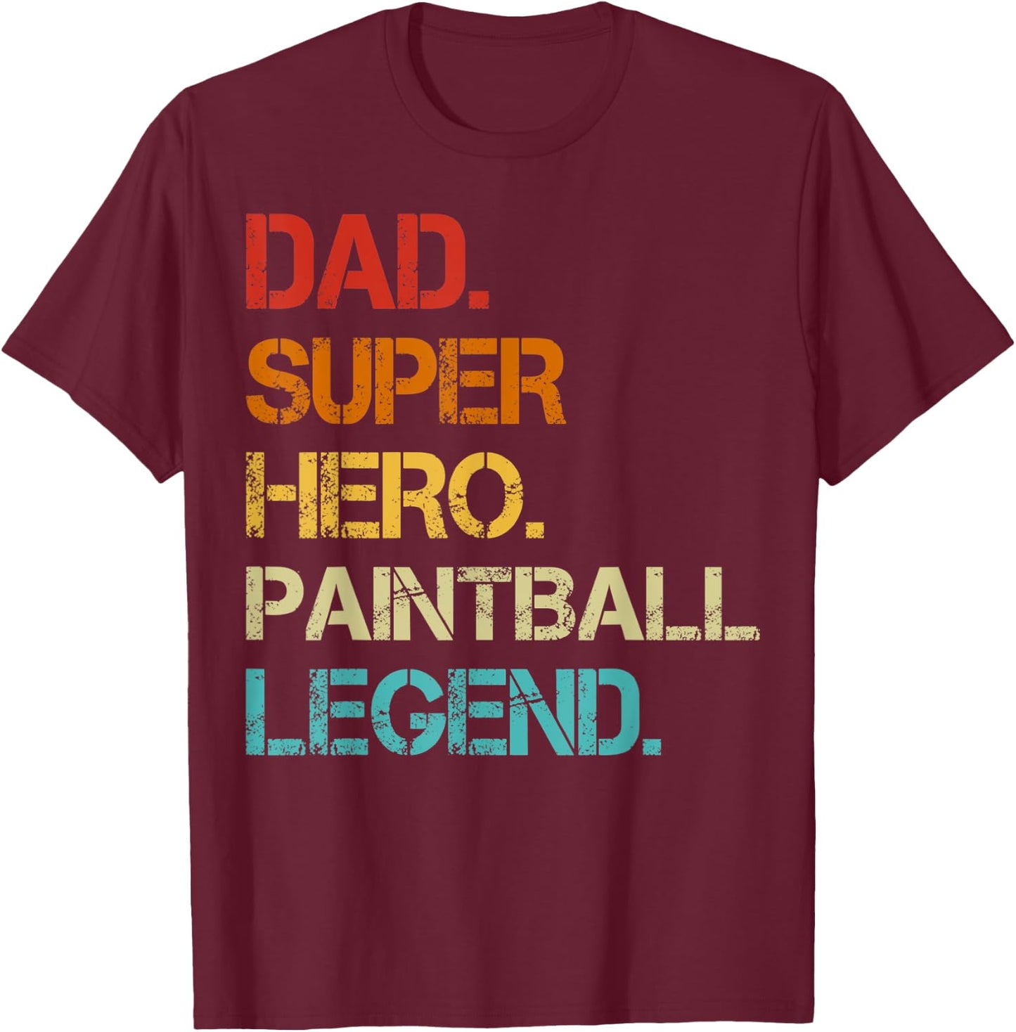 Vintage Style Dad Hero Paintball Legend Father's Day T-Shirt - T-Shirt | Maroon