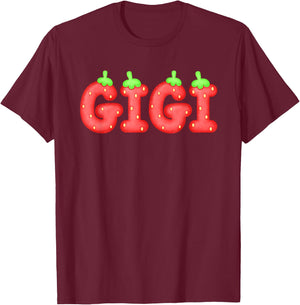 Gigi Strawberry Berry First Birthday Family Matching T-Shirt - T-Shirt | Maroon