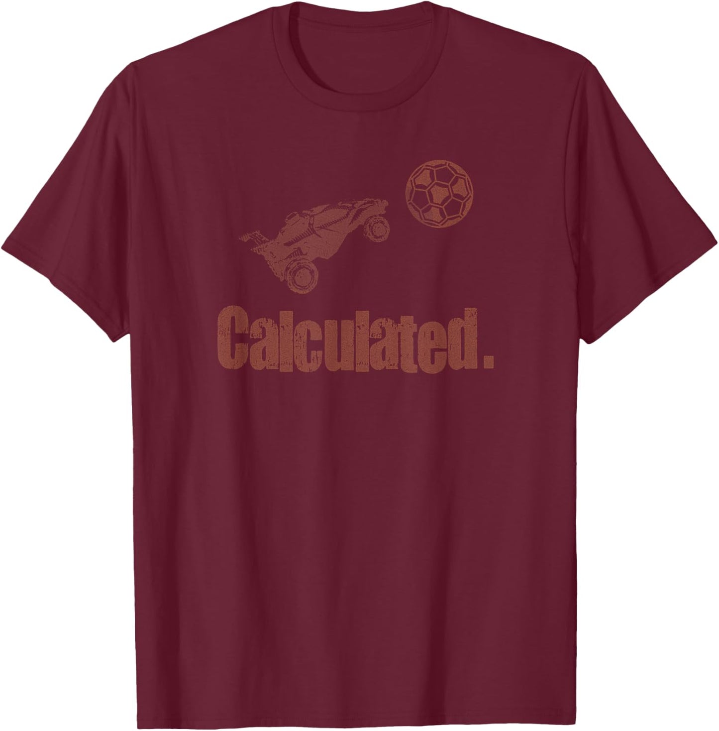 Calculated Vintage Retro Rocket Soccer RC Car T-Shirt - T-Shirt | Maroon