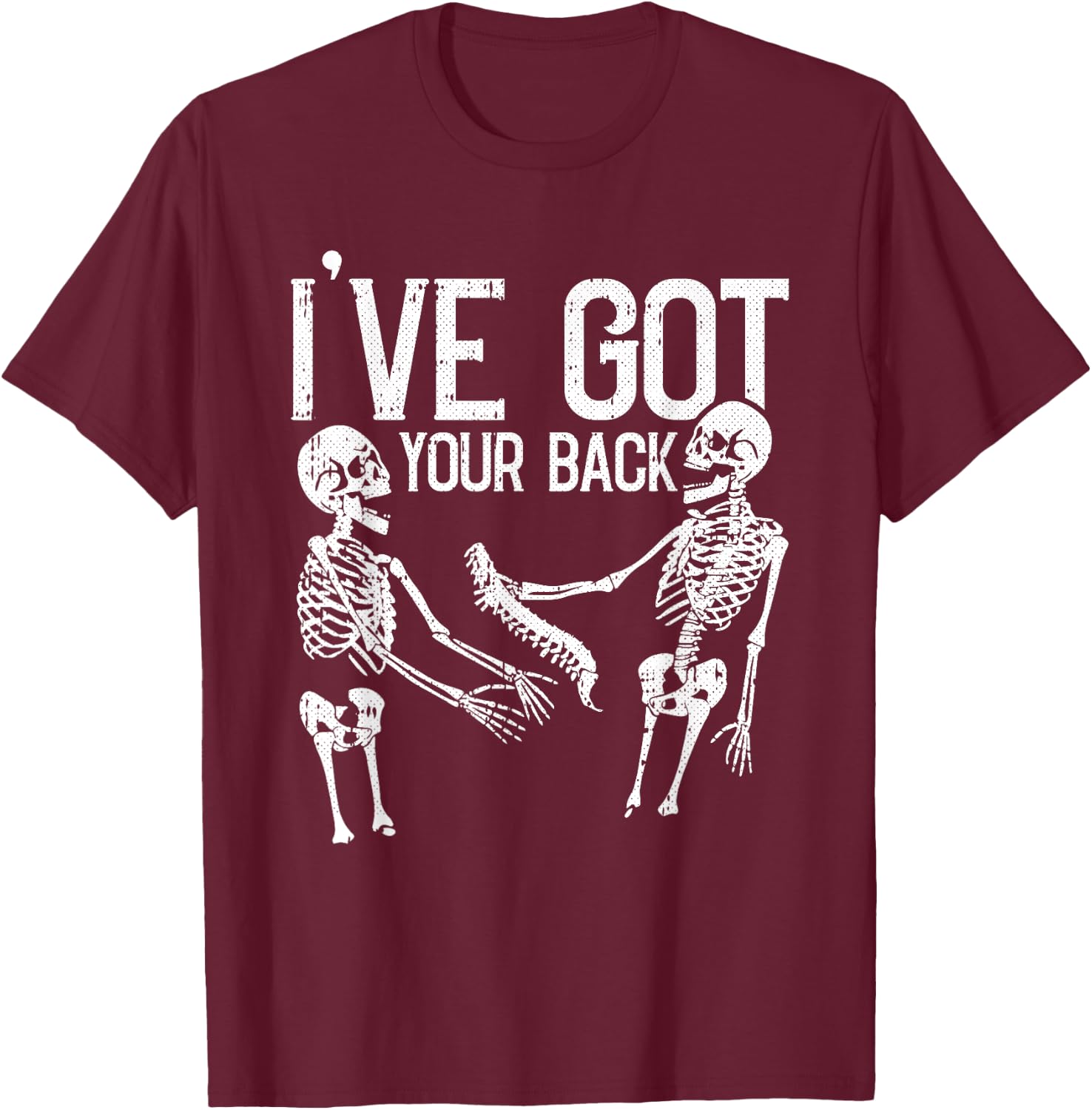 Ive Got Your Back Lazy Halloween Costume Funny Skeleton Beer T-Shirt - T-Shirt | Maroon