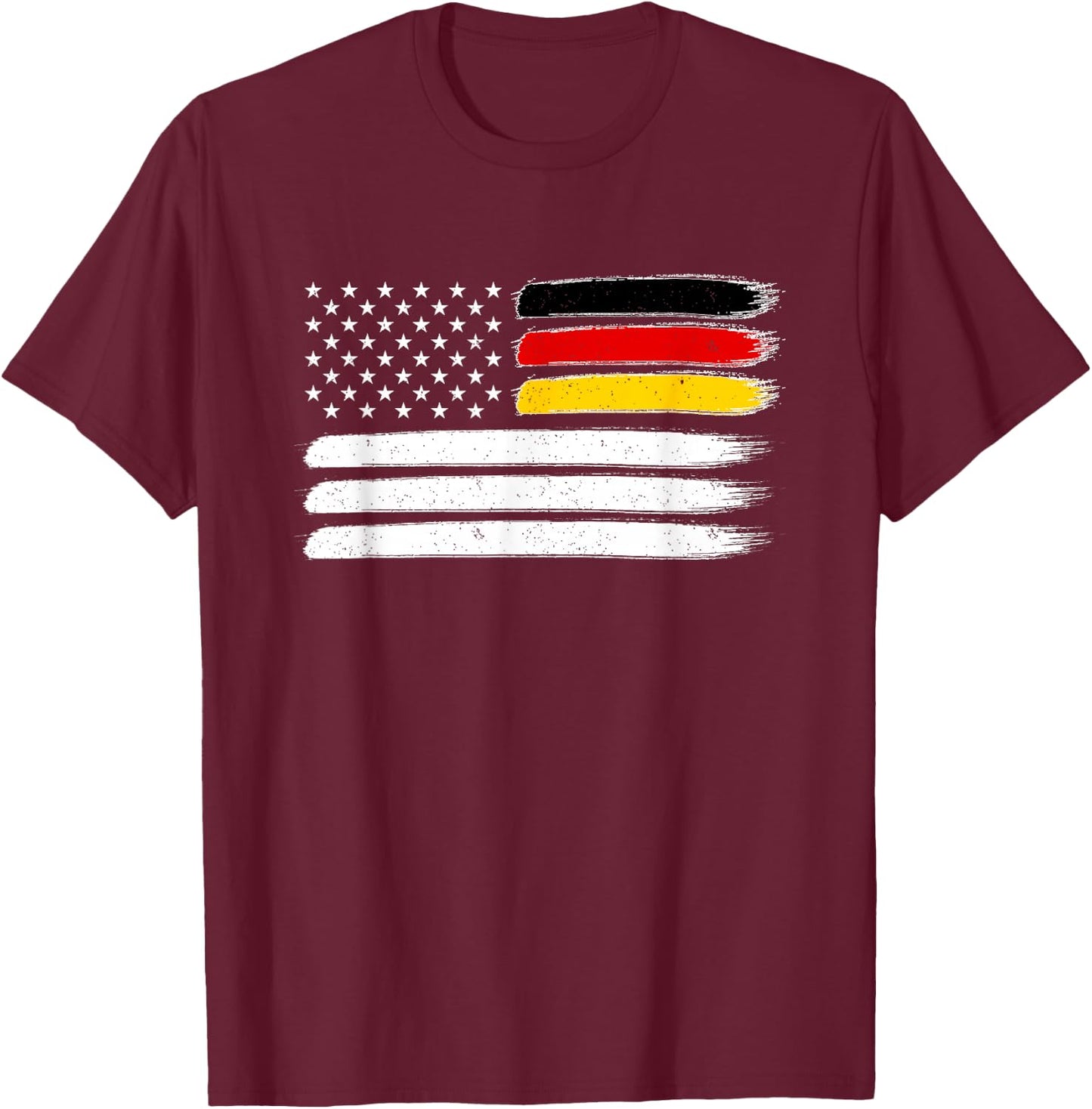 German American Flag Germany USA Shirt T-Shirt - T-Shirt | Maroon
