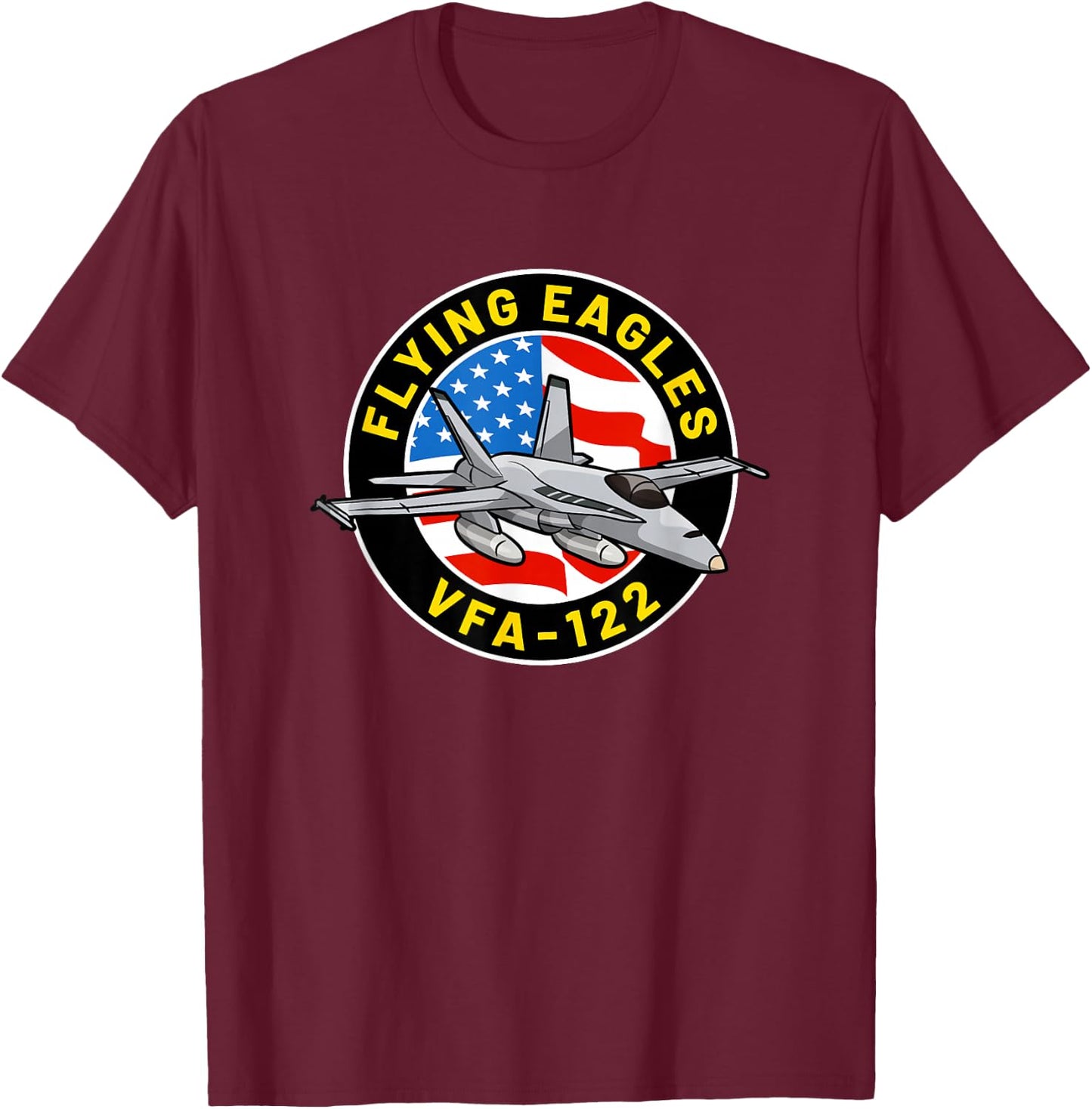 VFA-122 Squadron F-18 Super Hornet T-Shirt - T-Shirt | Maroon
