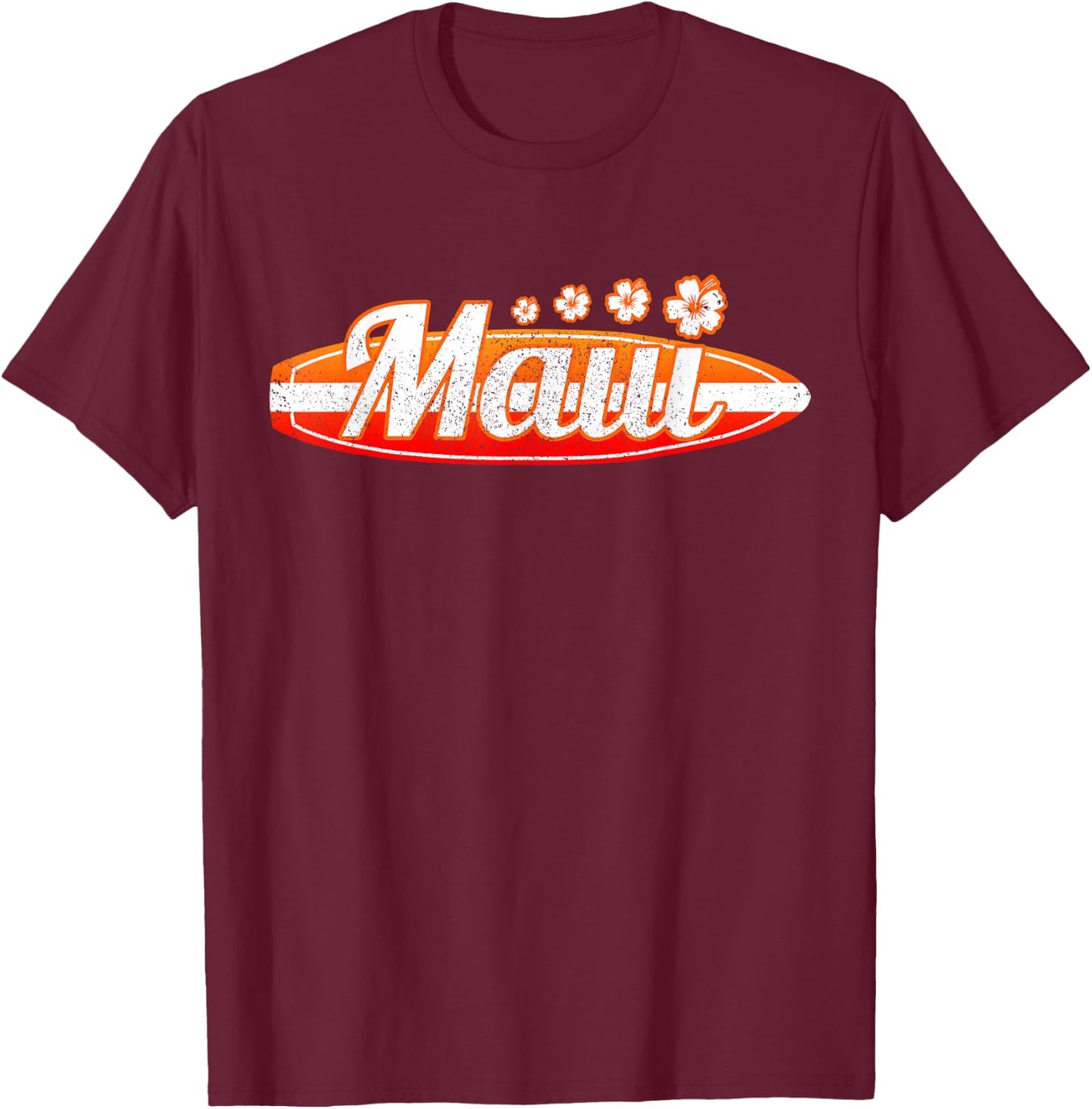 Maui Hawaiian Surf Shirt Hawaii Souvenir Gift T-Shirt - T-Shirt | Maroon