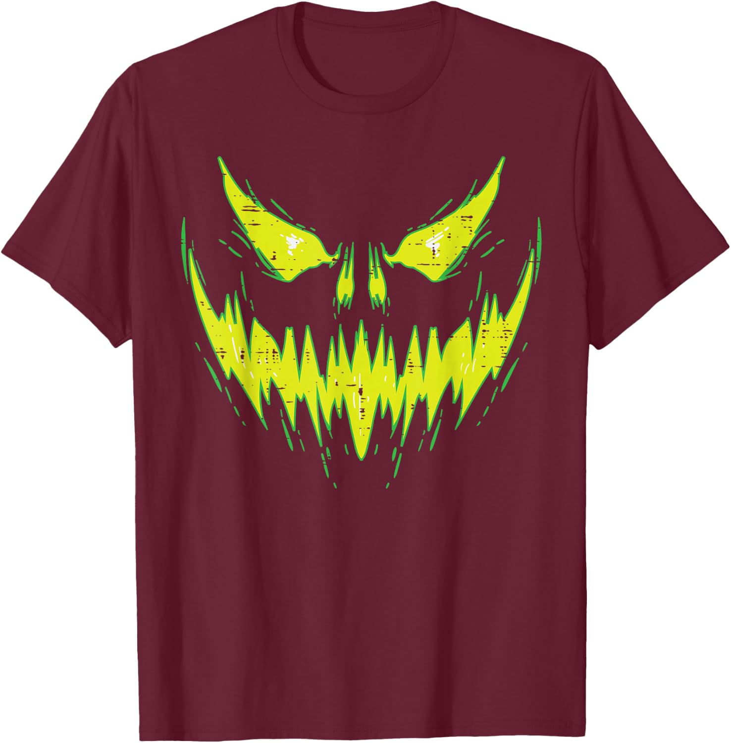 Scary Pumpkin Jack O Lantern Face Halloween Men Boys Kids T-Shirt - T-Shirt | Maroon